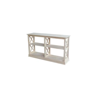 HomeStock Sofa Server Table - Solid Hardwood with Butcher Block Top - Living Room & Entryway Accent Table