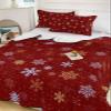 Snowflake Red Quilt Twin XL Bedding Set, Christmas Winter Boho Gold White Dot Lightweight Summer Quilt with Pillow Shams 3 Pieces Microfiber Soft Quilt Set Bedspread Coverlet for All Seasons view 2