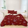 Snowflake Red Quilt Twin XL Bedding Set, Christmas Winter Boho Gold White Dot Lightweight Summer Quilt with Pillow Shams 3 Pieces Microfiber Soft Quilt Set Bedspread Coverlet for All Seasons view 3