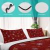 Snowflake Red Quilt Twin XL Bedding Set, Christmas Winter Boho Gold White Dot Lightweight Summer Quilt with Pillow Shams 3 Pieces Microfiber Soft Quilt Set Bedspread Coverlet for All Seasons view 4