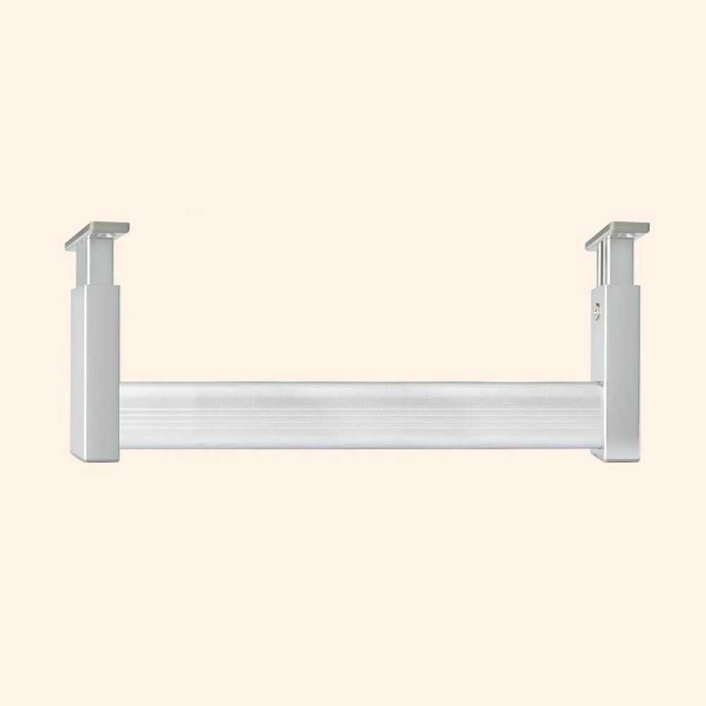 Elitix Adjustable Height Closet Rod Bracket Supports Ceiling Mount, Hanging Clothes Organiser Storage Pole w/Flange, Garment Wardrobes Rail for Bedroom(Silver,25cm(9 7/8"))