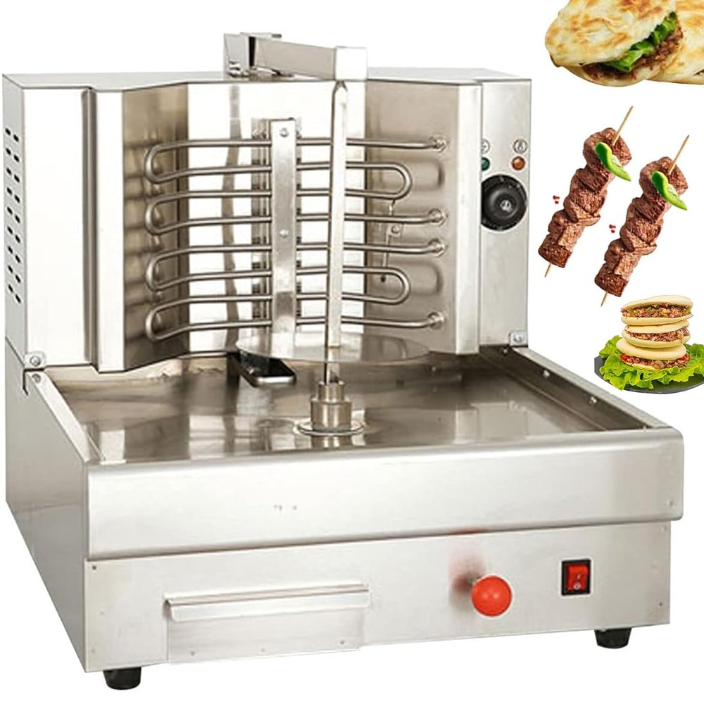 KJLYLPP Electric Shawarma Machine, 2.6KW Electric Vertical Broiler, Shawarma Machine Kebab Grill, Gyro Rotisserie Oven, 360 Rotation Automatic Kebab Machine