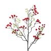 Artificial Pip Berry Stems 27.6in Orange Red Green White Faux Holly Berry Flowers Branches Bouquet Handmade Berry Picks for Table Centerpiece Vase Home Wedding Christmas Holiday Decor (Red, 5) view 1