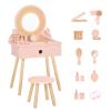 OOOK Toddler Vanity Set with 11pcs Accessories, Kids Vanity Table Chair Set view 1