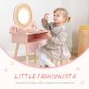 OOOK Toddler Vanity Set with 11pcs Accessories, Kids Vanity Table Chair Set view 2