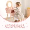 OOOK Toddler Vanity Set with 11pcs Accessories, Kids Vanity Table Chair Set view 3