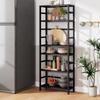 Bamjoy Bamboo Shelf, 6-Tier Bookshelf Adjustable Storage Shelves, Tall Shelving Unit Plant Stand, Storage Rack for Bathroom Home Office Living Room Kitchen, 23.6W x 10.2D x 63.4H Black view 2