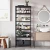Bamjoy Bamboo Shelf, 6-Tier Bookshelf Adjustable Storage Shelves, Tall Shelving Unit Plant Stand, Storage Rack for Bathroom Home Office Living Room Kitchen, 23.6W x 10.2D x 63.4H Black view 4
