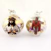 3.15'' Sacred Heart of Jesus & Cross Ornaments  Handcrafted Pearlized Bible Spheres, Religious Keepsake, 2PC Decorative Set for Christian for Christmas Tree for Holiday, Thanksgiving 2025 view 1