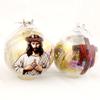3.15'' Sacred Heart of Jesus & Cross Ornaments  Handcrafted Pearlized Bible Spheres, Religious Keepsake, 2PC Decorative Set for Christian for Christmas Tree for Holiday, Thanksgiving 2025 view 3
