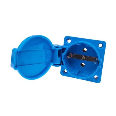 QXCIVR 1PCS Water.Proof Outlet Industrial Black Blue Water.Proof Outlet Copper Contact Body E.U Outlet(250V Black EU02)