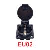 QXCIVR 1PCS Water.Proof Outlet Industrial Black Blue Water.Proof Outlet Copper Contact Body E.U Outlet(250V Black EU02) view 2