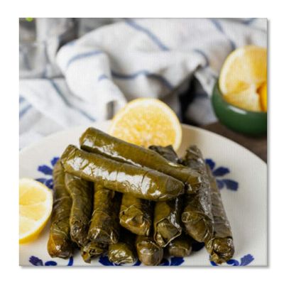 TIEOIYA Stuffed vine leaves lemon from Turkish and Greek cuisine Canvas Wall Art for Bathroom Bedroom Pictures Wall Decor Living Room Kitchen Office Framed Poster Prints Artwork Painting 16x16