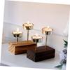 RORPOIR Wooden Candle Holder Stand for Home Decor Height Rustic Candlestick for Tables Vintage Style Table Candle Rack for Indoor Patio Use view 3