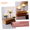 RORPOIR Wooden Candle Holder Stand for Home Decor Height Rustic Candlestick for Tables Vintage Style Table Candle Rack for Indoor Patio Use view 4
