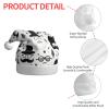 HCLYvexiria Santa Hat for Adults Plush Christmas Hat Beard Hat Black White Pattern Xmas Hats Soft Santa Hat with Pompom view 3
