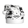 HCLYvexiria Santa Hat for Adults Plush Christmas Hat Beard Hat Black White Pattern Xmas Hats Soft Santa Hat with Pompom view 4