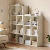 BABETRUE Bookshelves Solid Wood Bookcase Study Wall Storage Cabinet White Floor-to-Ceiling Bookshelf Household Simple Standing Cabinet Bookshelf view 2
