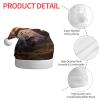 HCLYvexiria Santa Hat for Adults Plush Christmas Hat Beautiful Sunrise Xmas Hats Soft Santa Hat with Pompom view 3