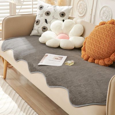 Thick Rabbit Plush Sofa Covers 3 Seater Non-Slip Velvet Sofa Cushion Covers Soft Warm Sofa Slipcover for Corner L Shape Super Soft Faux Fur Furniture Protector