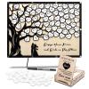 HYMENEX Wedding Guest Book Alternative, Guest Book Signs with Wooden Hearts Guest Book Wedding Reception for Wedding Anniversary Birthday Party Baby Shower (Black) view 1