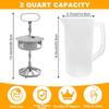 2 Pcs Mixing Pitcher for Drinks, 2 Quart/64oz Plastic Water Pitcher with Lid, Angled Plastic Blades and Adjustable Mixer Plunger for Juice, Tea, Milk, Beverage Container view 2