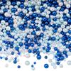 SUNNYCLUE About 1500~2000Pcs Blue Filler Beads Plastic Pearls No Hole Round Ball White Small Makeup Candle Fillers Summer Floating Bead for Nail Art Table Scatter Candle Vase Fillers Party Decoration view 1