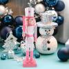 DECHOUS Christmas Nutcracker Soldier Statue Charming Wooden Xmas Tabletop Decoration Puppet Design for Home Decor Holiday and Ornament for Festive Cheer view 2