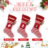 Set of 4 Personalized Knitted Christmas Stocking with Name, Christmas Trees Snowflake Paw Custom Needlepoint Stockings Set, Embroidery Customized Keepsake Christmas Holiday Decorations for Family view 4