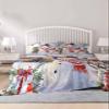 King Bed Sheets and Pillowcase Set, Christmas Xmas Tree Night Snowman Winter Robin Bird Ultra-Soft Cooling Bed Flat Sheet, Deep Pocket Fits 15.8" Mattress - Comfortable Wrinkle Free Sheets 4 Piece view 2