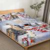 King Bed Sheets and Pillowcase Set, Christmas Xmas Tree Night Snowman Winter Robin Bird Ultra-Soft Cooling Bed Flat Sheet, Deep Pocket Fits 15.8" Mattress - Comfortable Wrinkle Free Sheets 4 Piece view 3