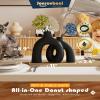 Matte Black Vase Set - Hug Hollow Donut Aesthetic Ceramic Vases Home Decor, Modern Nordic Minimalist Decorative Vase for Table Centerpiece Bookshelf Office Entryway Console Fireplace (Black) view 2