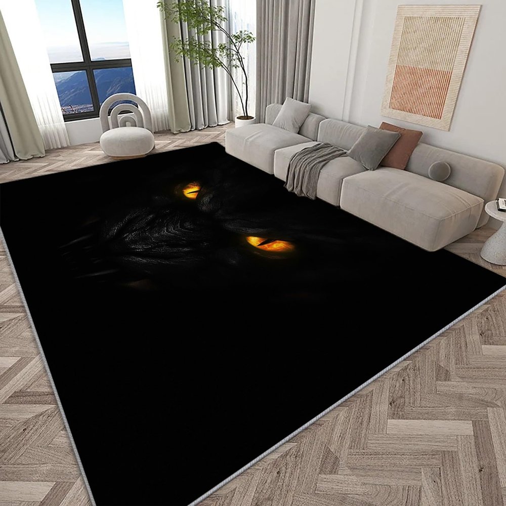 4 x 6 ft Washable Area Rugs for Living Room, Soft Fantasy Art Dragon with Glowing Eyes Print Large Bedroom Rug, Fantasy Art Low Pile Non-Slip Throw Carpet for Bedroom Dining Room Home