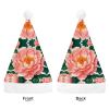 QWNMD Santa Hat Peach Peony Print Printed Christmas Hat Xmas Hat for Adults Men Women Christmas New Year Party Supplies And Gifts view 3