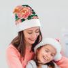 QWNMD Santa Hat Peach Peony Print Printed Christmas Hat Xmas Hat for Adults Men Women Christmas New Year Party Supplies And Gifts view 4