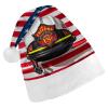 QWNMD Santa Hat Red Stripe Firefighter USA Flag Printed Christmas Hat Xmas Hat for Adults Men Women Christmas New Year Party Supplies And Gifts view 1