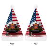 QWNMD Santa Hat Red Stripe Firefighter USA Flag Printed Christmas Hat Xmas Hat for Adults Men Women Christmas New Year Party Supplies And Gifts view 3