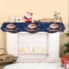 Fireplace Scarf, Winter Merry Christmas Blue Cowboy Santa Claus Snowflake Western Navy Mantel Scarf Fireplace Top Runner Mantle Scarves Cover for Party Holiday, 90x17 Inch view 2