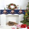 Fireplace Scarf, Winter Merry Christmas Blue Cowboy Santa Claus Snowflake Western Navy Mantel Scarf Fireplace Top Runner Mantle Scarves Cover for Party Holiday, 90x17 Inch view 4