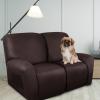 ANARACHON Loveseat Recliner Cover Leather Look Recliner Loveseat Covers Recliner Sofa Cover for 2 Seater Reclining Couch Spandex Fabric Washable 6 Pieces (2 Seater, 01 Chocolate) view 2