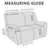 ANARACHON Loveseat Recliner Cover Leather Look Recliner Loveseat Covers Recliner Sofa Cover for 2 Seater Reclining Couch Spandex Fabric Washable 6 Pieces (2 Seater, 01 Chocolate) view 3