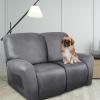 ANARACHON Loveseat Recliner Cover Leather Look Recliner Loveseat Covers Recliner Sofa Cover for 2 Seater Reclining Couch Spandex Fabric Washable 6 Pieces (2 Seater, 01 Light Grey) view 2