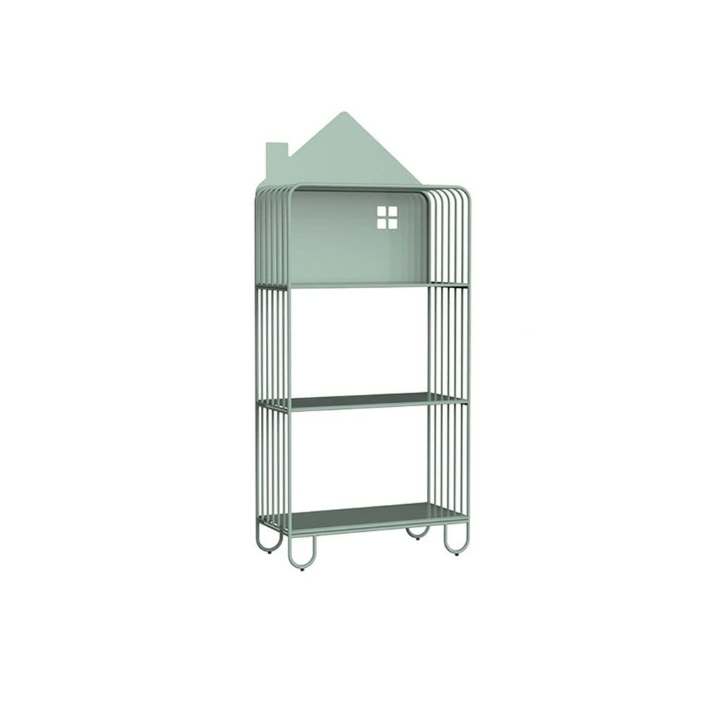 BABETRUE Bookshelves Indoor Three-Tier Bookshelf Storage Rack Floor-to-Ceiling Picture Book Rack Bedside Display Rack Rack Metal Bookcase Bookshelf(M-139cm/54.72 inch)