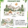 DRWSSR 2 Sheets Removable Cartoon Forest Animals Bear Wall Decals DIY Mountain Tree Wall Decals Pine Tree Wall Decals Vinyl Sun Wall Decals Flying Birds Art Decor for Nursery Kids Room Bedroom Decor view 2
