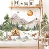 DRWSSR 2 Sheets Removable Cartoon Forest Animals Bear Wall Decals DIY Mountain Tree Wall Decals Pine Tree Wall Decals Vinyl Sun Wall Decals Flying Birds Art Decor for Nursery Kids Room Bedroom Decor view 4
