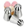 3 Pcs Russian Piping Tips Stainless Steel Flower Frosting Icing Piping Nozzles DIY Cake Cupcake Decorating Supplies Kit Sphere Russian Ball Tips for Pastry Baking view 1