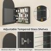 FUNFOLLOW Arched Medicine Cabinet with Mirror,Bathroom Medicine Cabinet with Mirror Wall Mounted,Mirrored Medicine Cabinets with Adjustable Shelves,Not Recessed,24x36 Inch,Black view 4