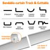 16.4FT Flexible Bendable Ceiling Curtain Track,Curved Slide Rail Curtains for Track System as Room Divider,Hospital Wall Mounted Ceiling Mount RV Shower Track (5m) view 3