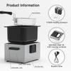 1750W Electric Deep Fryer with Basket,5L /21 Cups Stainless Steel Electric Oil Fryer with 3 Frying Baskets, Adjustable Temperature,View Window Lid,Countertop Stainless Steel Body Deep Fryer Pot view 3