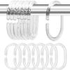 Plastic Shower Curtain Rings Hooks for Bathroom Shower Window Rod (Clear 24 Pack) view 1